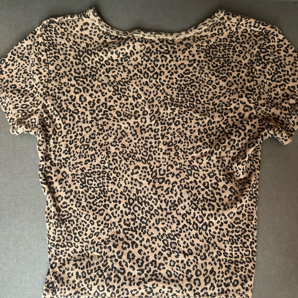 John Galt Cheetah Print Crop Top